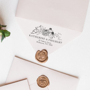 Tampons Encreurs Timbre d'adresse de retour de l'enveloppe mariage