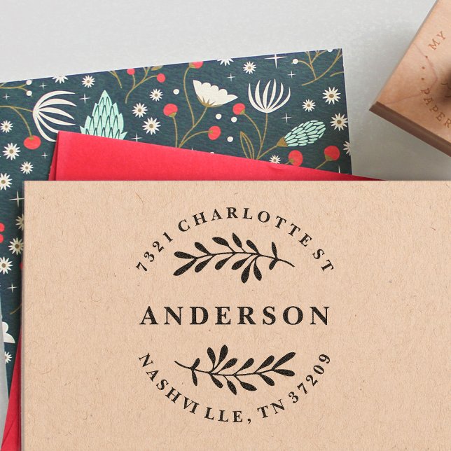 Tampons Encreurs Timbre d'adresse de retour de verdure (Créateur téléchargé)