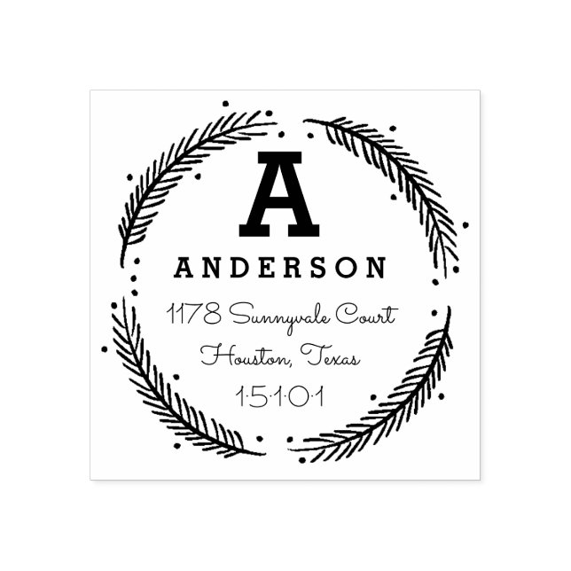 Tampons Encreurs Timbre d'adresse de retour Monogramme (Impression)