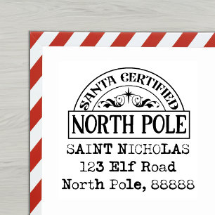 Tampons Encreurs Timbre d'adresse du pôle Nord certifié père Noël