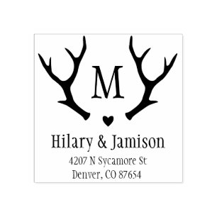 Tampons Encreurs Timbre d'adresse Mariage Rustic Antler
