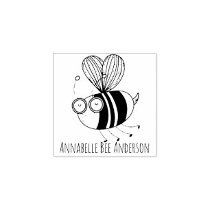 Tampons Encreurs Timbre d'art Blue Bee Wood