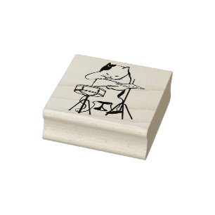 Tampons Encreurs Timbre d'art de chat batteur cool