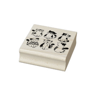 Tampons Encreurs timbre d'art de chats heureux