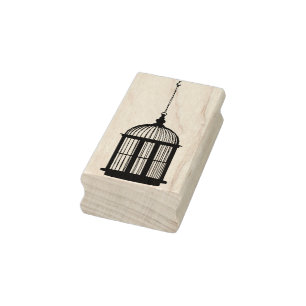 Tampons Encreurs Timbre d'art de l'illustration de cage d'oiseaux