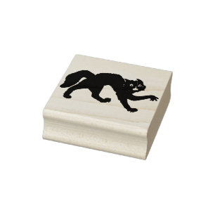 Tampons Encreurs Timbre d'art de silhouette de chat effrayant noir