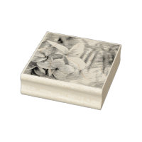 Timbre d'art du bois fleur rose et blanche hawaïen