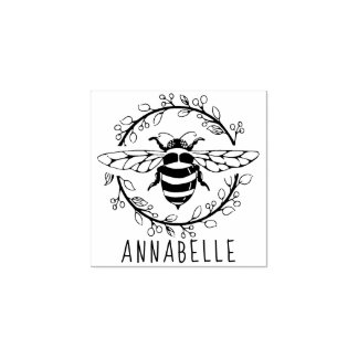 Tampons Encreurs Timbre d'art en bois d'abeille et de couronne