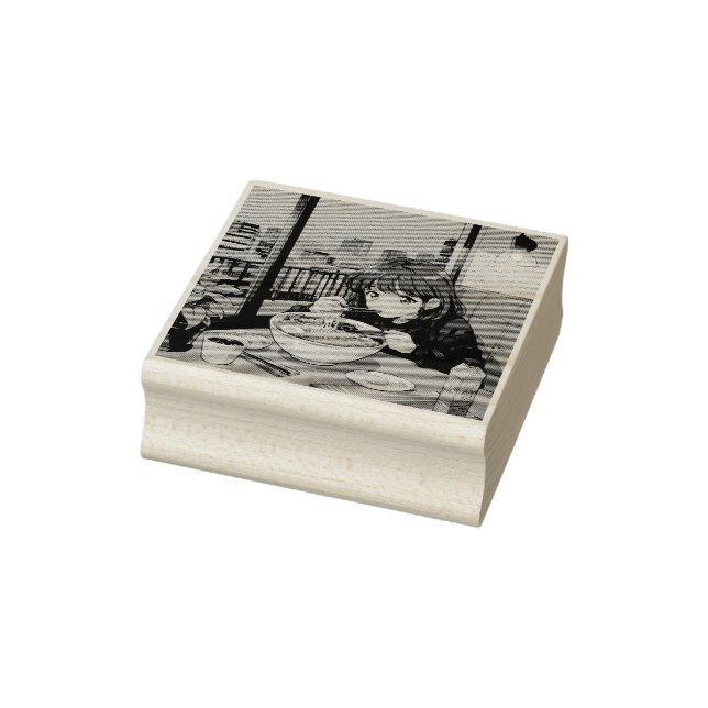 Tampons Encreurs Timbre d'Art en Bois d'Anime Retro - Style Manga V (Tampon)