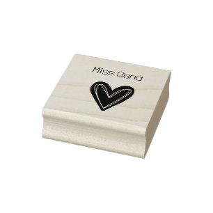 Tampons Encreurs Timbre d'art en bois de coeur mignon