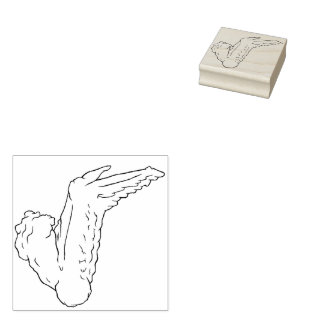 Tampons Encreurs Timbre d'art en bois de l'aile de poulet