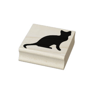 Tampons Encreurs Timbre d'art en silhouette de chaton noir