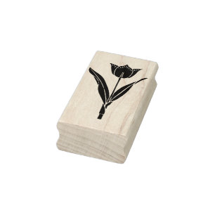 Tampons Encreurs timbre d'art en silhouette de tulipe