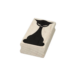 Tampons Encreurs Timbre d'art gothique en silhouette de chat noir