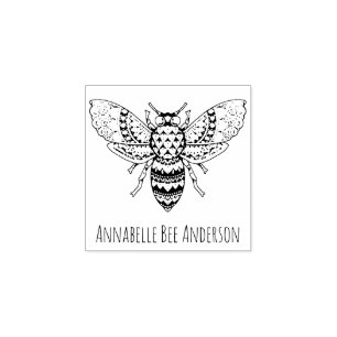Tampons Encreurs Timbre d'art orné en bois d'abeille