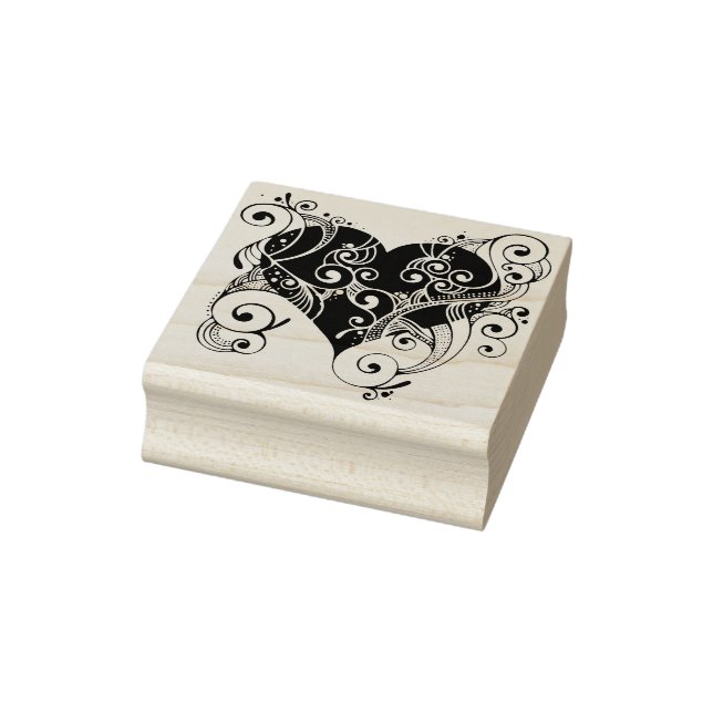 Tampons Encreurs timbre d'art silhouette coeur de filigree (Tampon)