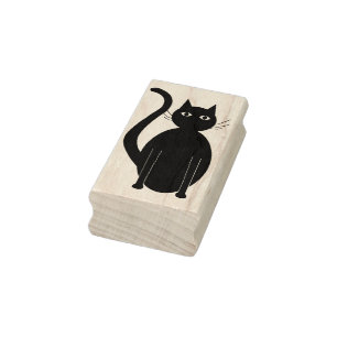 Tampons Encreurs timbre d'art silhouette de dessin animé de chat