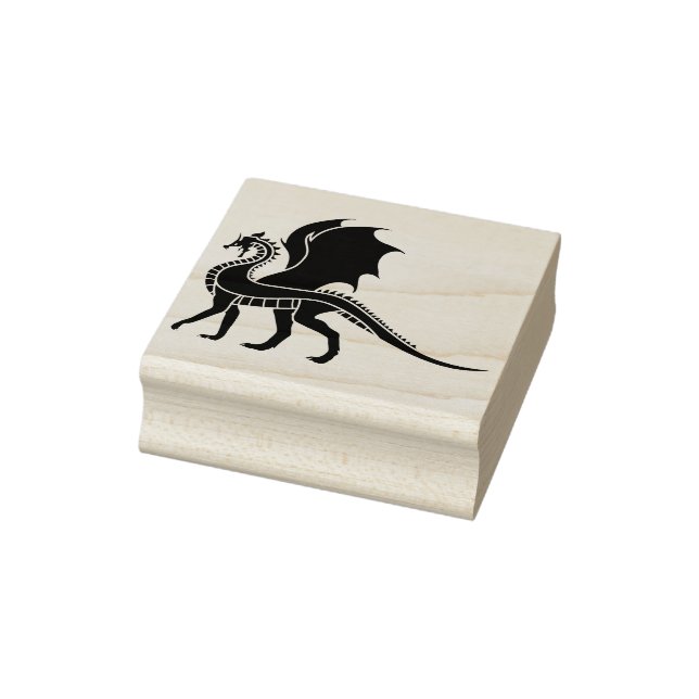 Tampons Encreurs timbre d'art silhouette du dragon ailé (Tampon)