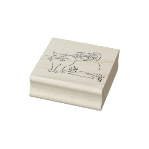 Tampons Encreurs Timbre de bois avec des Katzencartoon „sympathie