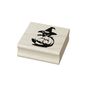 Tampons Encreurs Timbre de chat noir d'Halloween