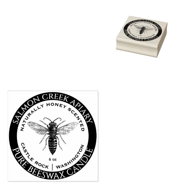 Tampons Encreurs Timbre de cire d'abeille personnalisée Queen Bee A (Tamponné)