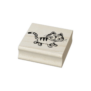 Tampons Encreurs timbre de dessin animé tabby cat art