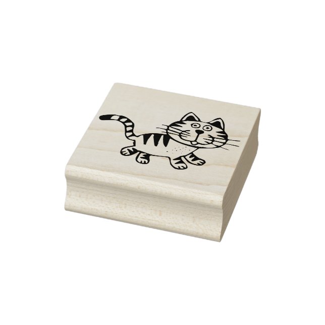 Tampons Encreurs timbre de dessin animé tabby cat art (Tampon)