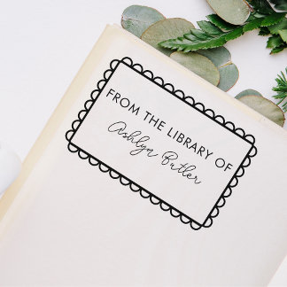 Tampons Encreurs Timbre de livre personnel de bibliothèque dessiné