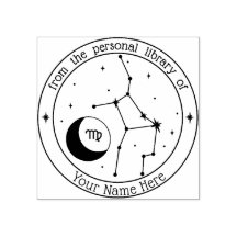 Timbre de livre Zodiac personnalisé Virgo