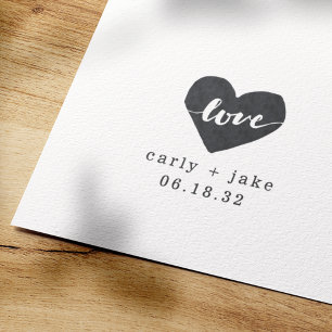 Tampons Encreurs Timbre de mariage personnalisé de coeur d'amour