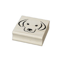 timbre de visage de chien chiot