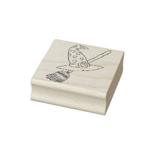 Tampons Encreurs Timbre d'illustration de casquette de balais et so