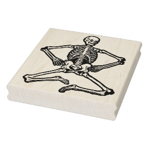 Tampons Encreurs Timbre d'illustration de squelette assise