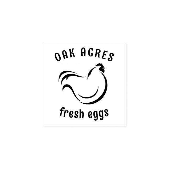 Tampons Encreurs Timbre d'oeuf super moderne monogramme de poulet (Impression)