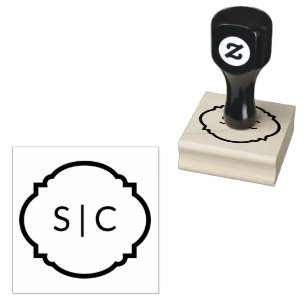 Tampons Encreurs Timbre en bois de monogramme en couple