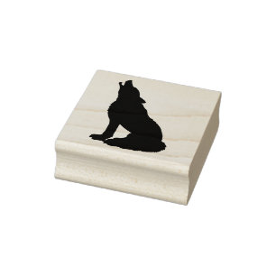 Tampons Encreurs Timbre en caoutchouc animal de loup hurlant