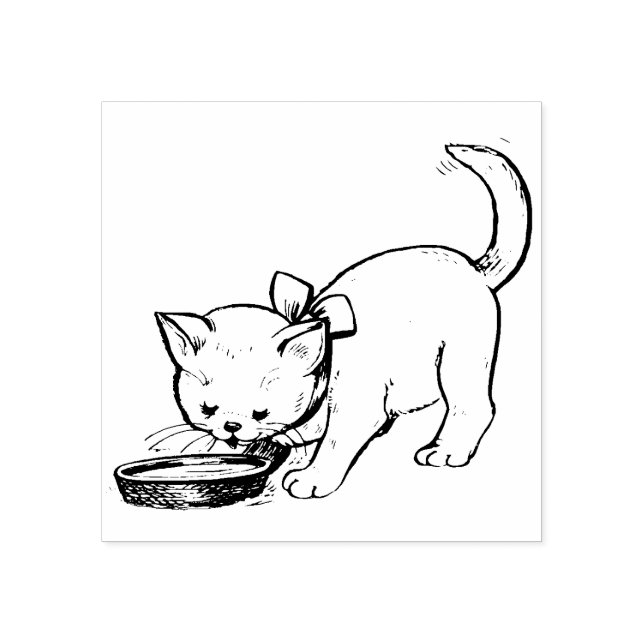 Tampons Encreurs Timbre en caoutchouc Cute Kitten (Impression)
