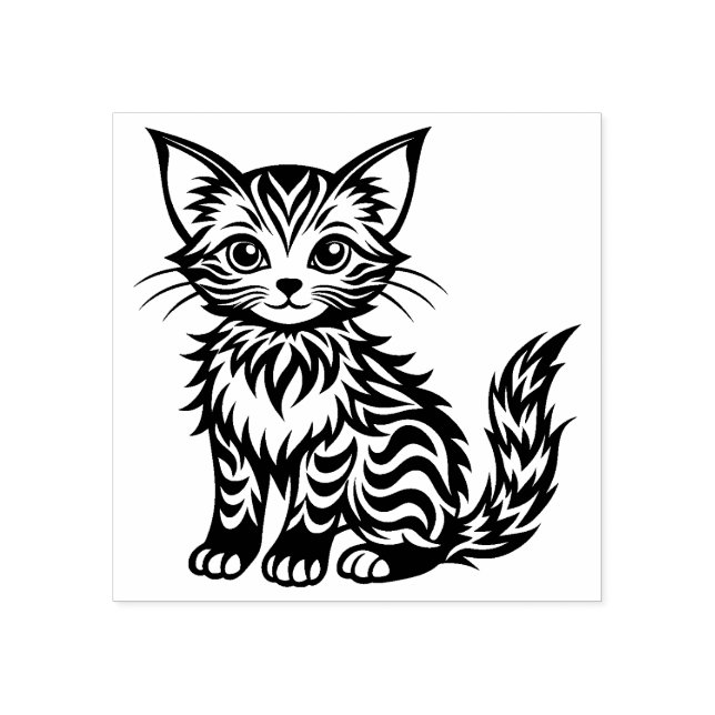 Tampons Encreurs Timbre en caoutchouc Cute Kitten (Impression)