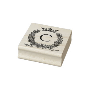 Tampons Encreurs Timbre en caoutchouc de 3 tailles Monogramme Lettr