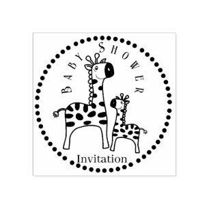 Tampons Encreurs Timbre en caoutchouc de Giraffe baby shower