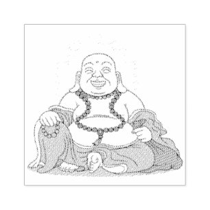 Tampons Encreurs Timbre en caoutchouc de Maitreya Bouddha rire