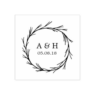 Tampons Encreurs Timbre en caoutchouc de monogramme mariage
