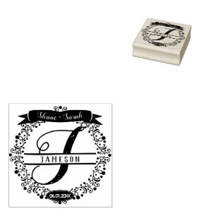 Tampons Encreurs Timbre en caoutchouc monogramme de monogramme sur