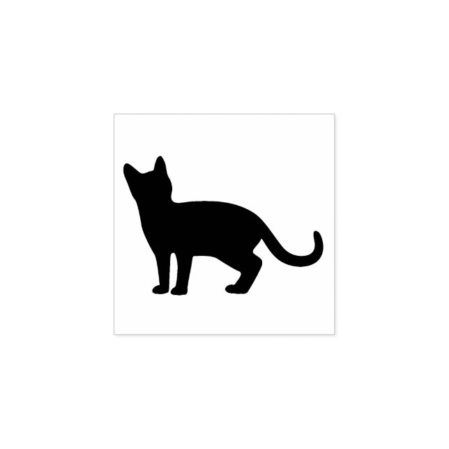 Tampons Encreurs Timbre en caoutchouc silhouette du chat debout (Impression)