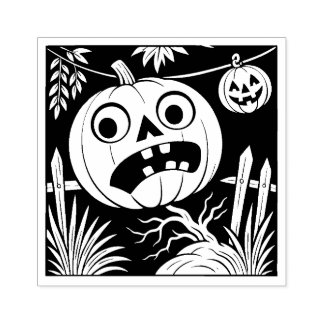 Tampons Encreurs Timbre en caoutchouc vintage Halloween Jack O'Lant
