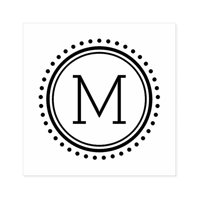 Tampons Encreurs Timbre Monogramme de la famille Cercle pointillé (Impression)