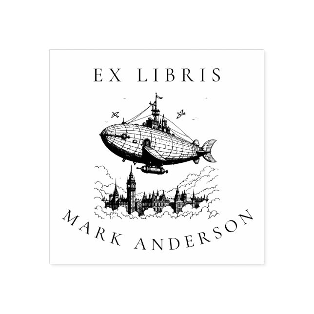 Tampons Encreurs Timbre plaque d'immatriculation Steampunk London A (Impression)
