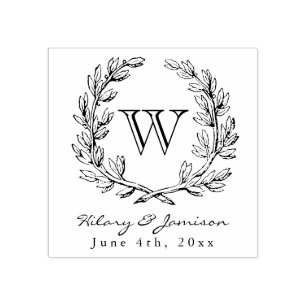 Tampons Encreurs Timbre pour mariage de couronne de monogramme