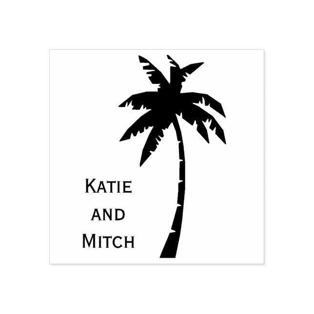 Tampons Encreurs Timbre pour mariage Palm Tree de destination vinta (Impression)
