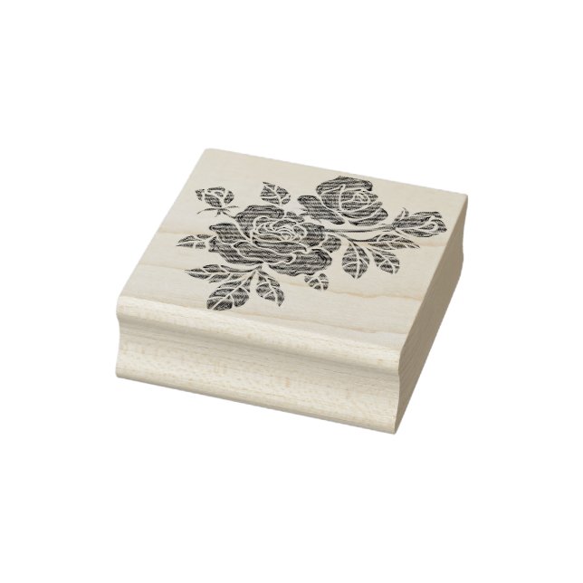 Tampons Encreurs Timbre Rose botanique (Tampon)